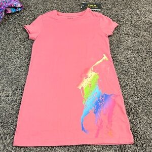 Polo by Ralph Lauren Pink Dress with Rainbow Logo
